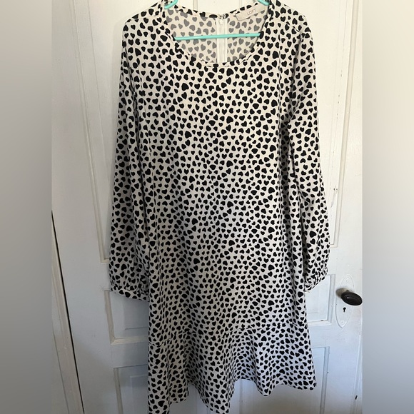 Loft Flounce Heart Print Dress - Picture 1 of 2